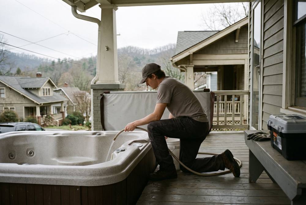 Drain and clean tub